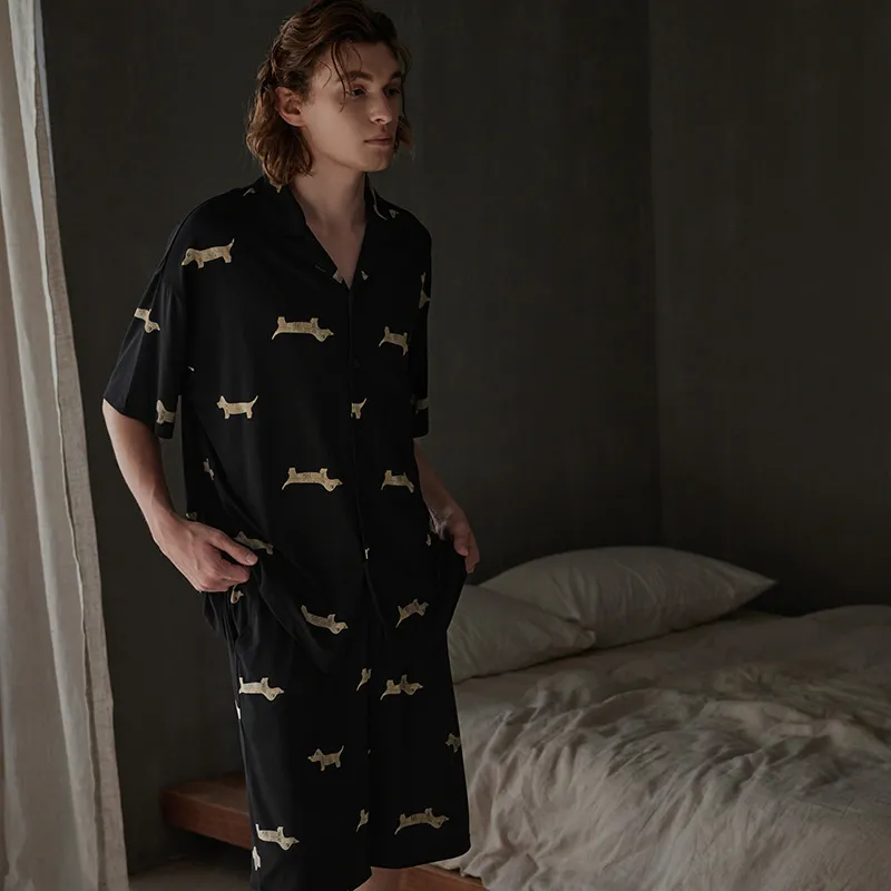 Same Language Men Pajama Sets-4