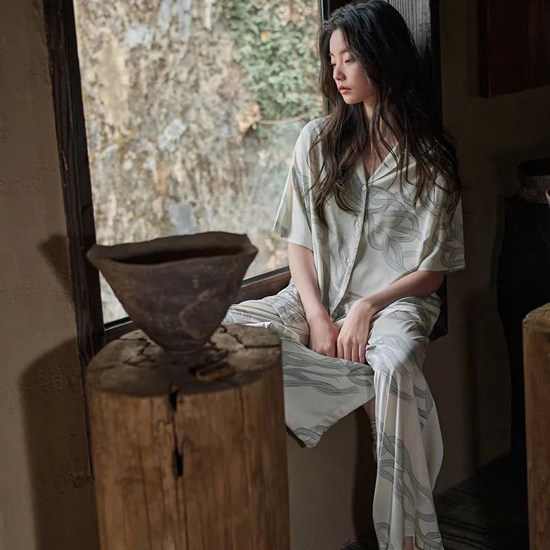 Same Language Pajama Gift Box Women's Gray White-3