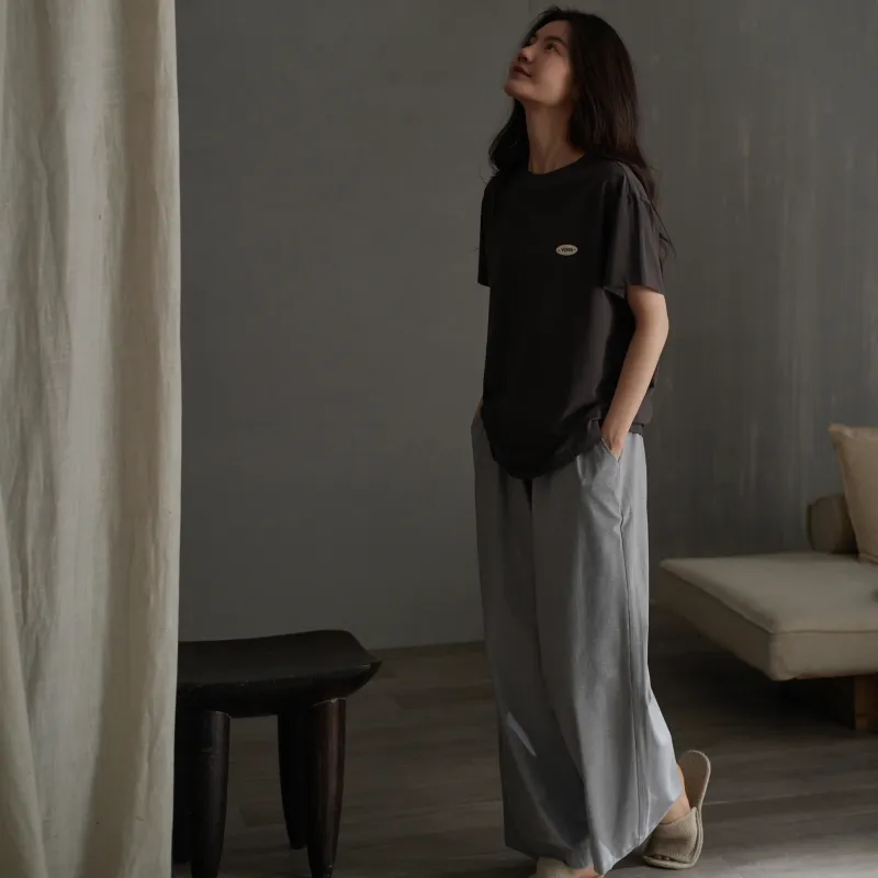 Same Language Pajama Set Women's Crimson Ink · Cool Moon Gray-5