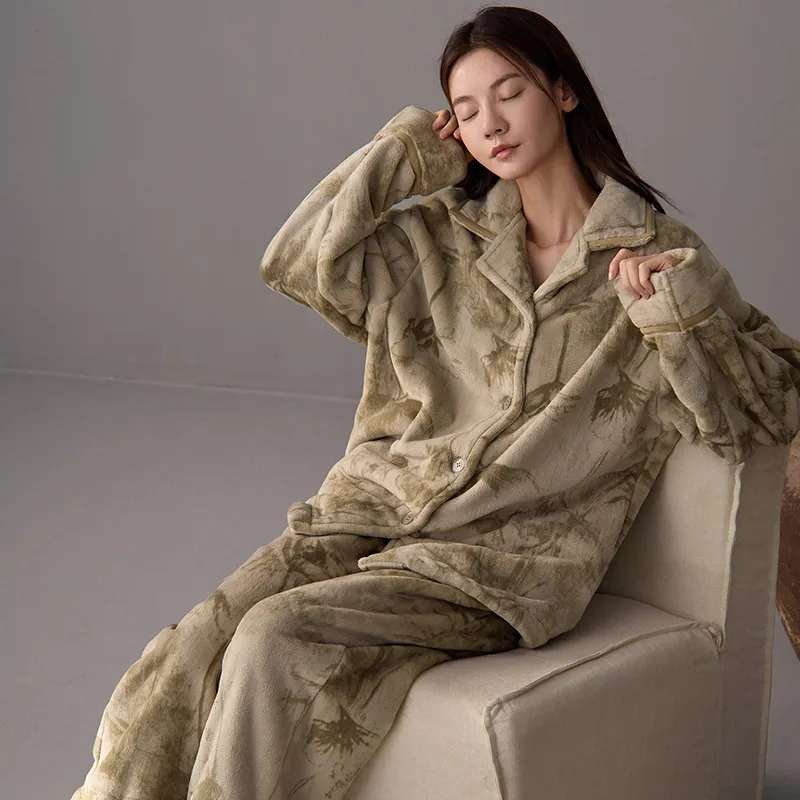 Same Language Pajama Set Women's Ancient Apricot-3