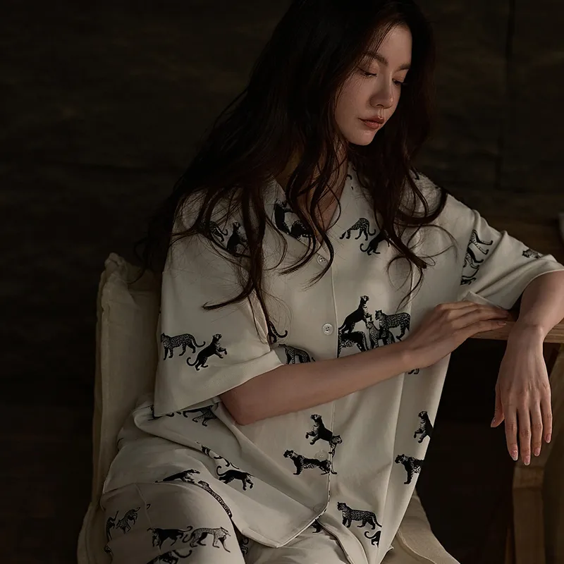 Same Language Pajama Set Women's Paper White-5