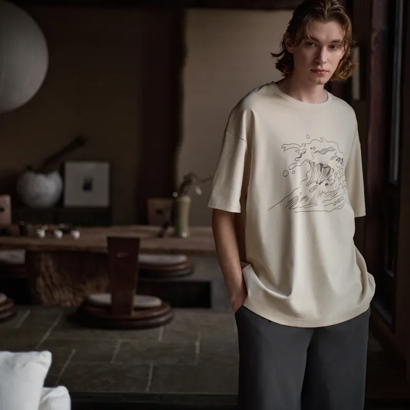 Same Language Pajama Set Men's Light Apricot · Whale Gray-5