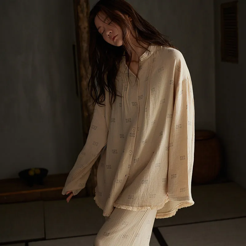 Same Language Pajama Set Women's Apricot Yellow-5