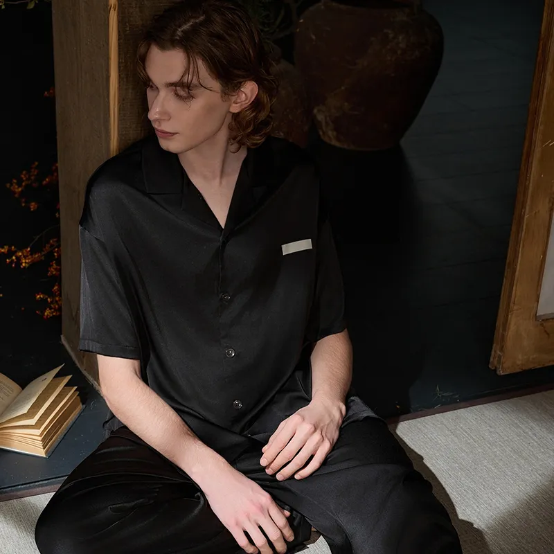 Same Language Pajama Set Men's Deep Black-2