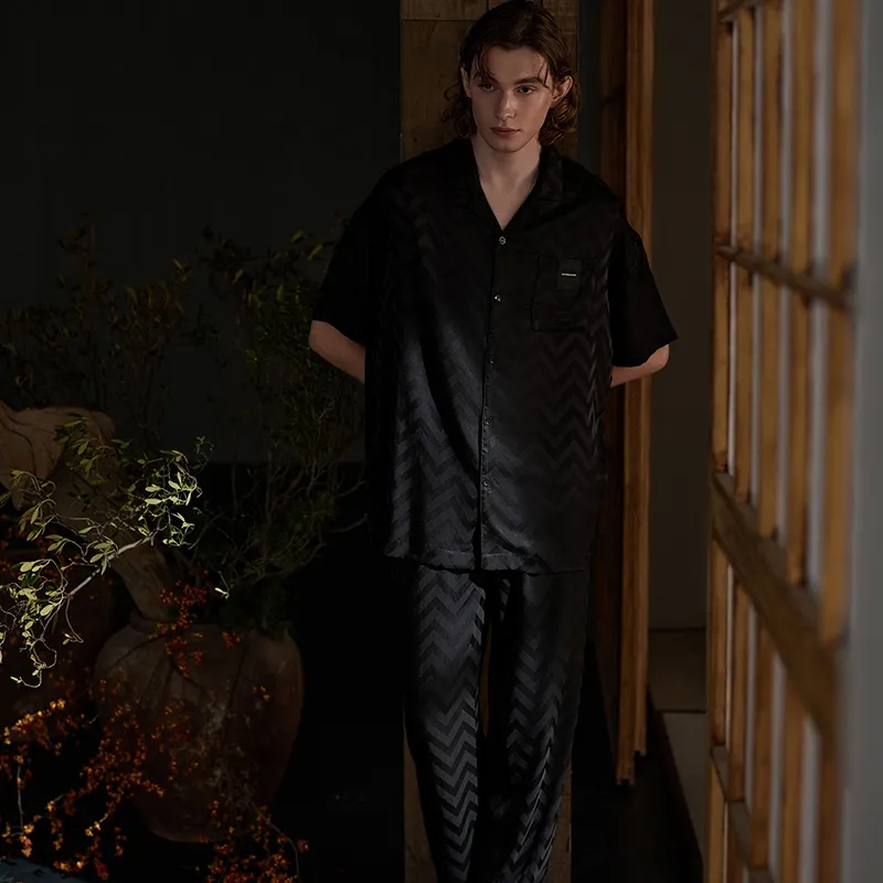Same Language Pajama Set Men's Deep Black-2