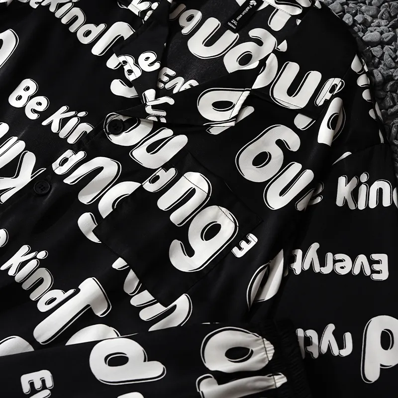Same Language Men Pajama Sets-5