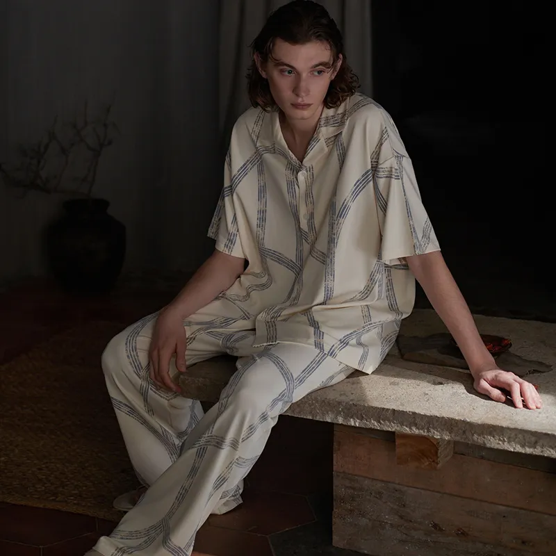 Same Language Pajama Gift Box Men's Orange White · Line-1