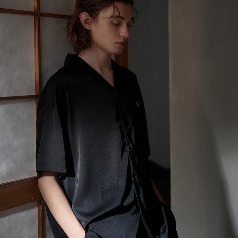 Same Language Pajama Set Men's Day Black-2