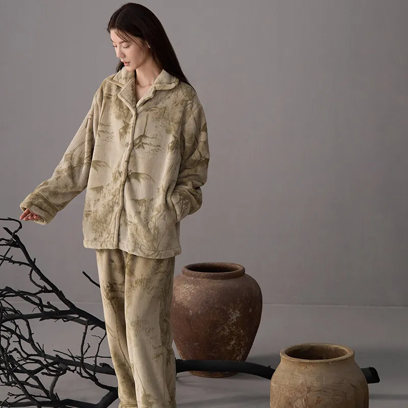 Same Language Pajama Set Women's Ancient Apricot-1