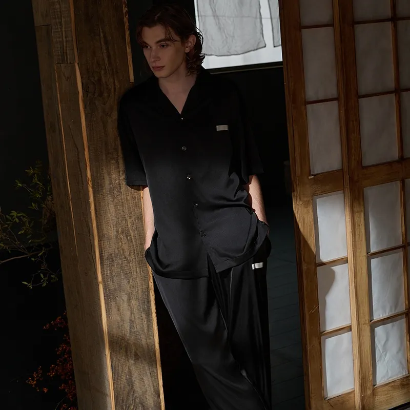 Same Language Pajama Set Men's Deep Black-5