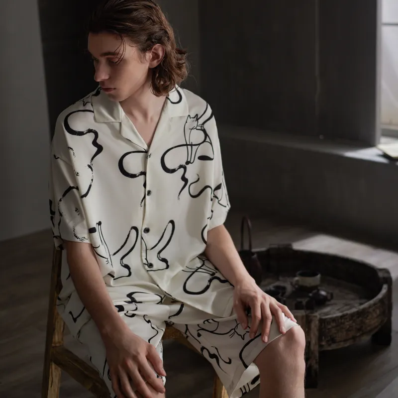 Same Language Men Pajama Sets-2