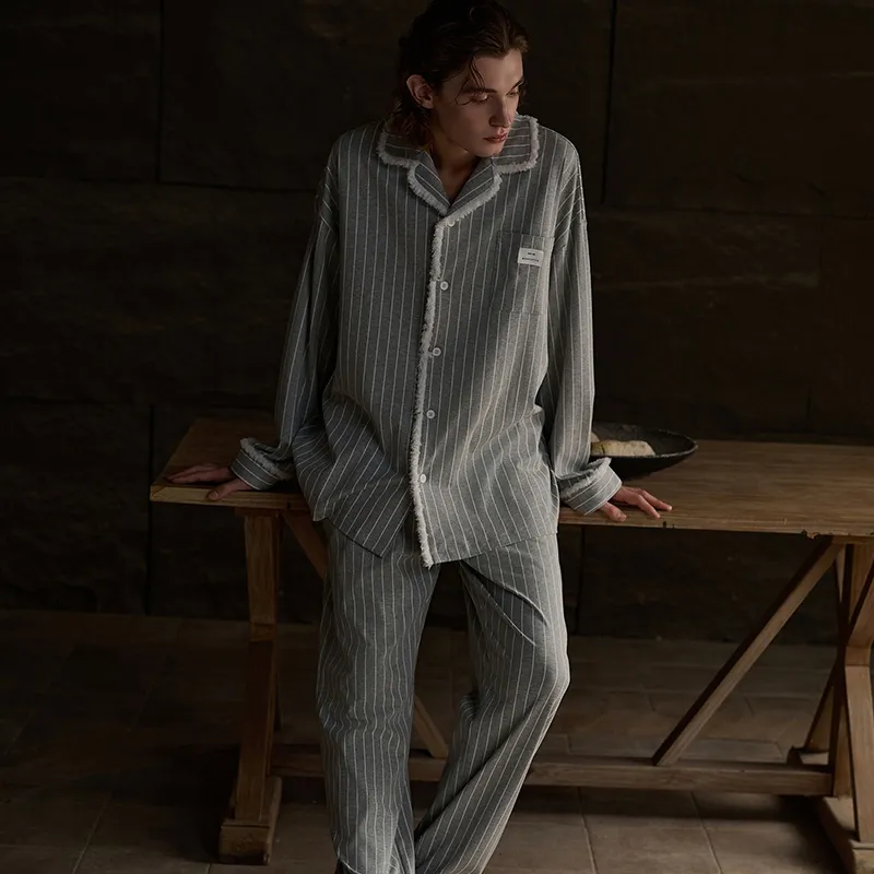 Same Language Pajama Set Men's Off White Gray-4