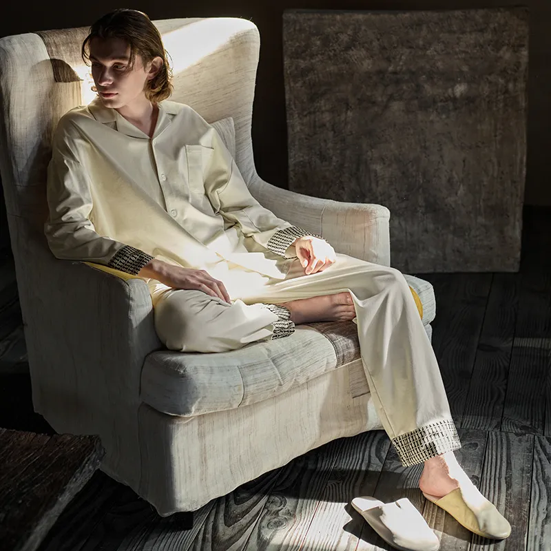 Same Language Pajama Set Men's White Paper-2