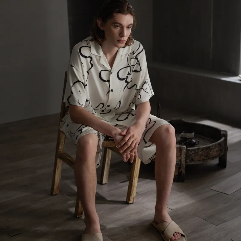 Same Language Men Pajama Sets-3