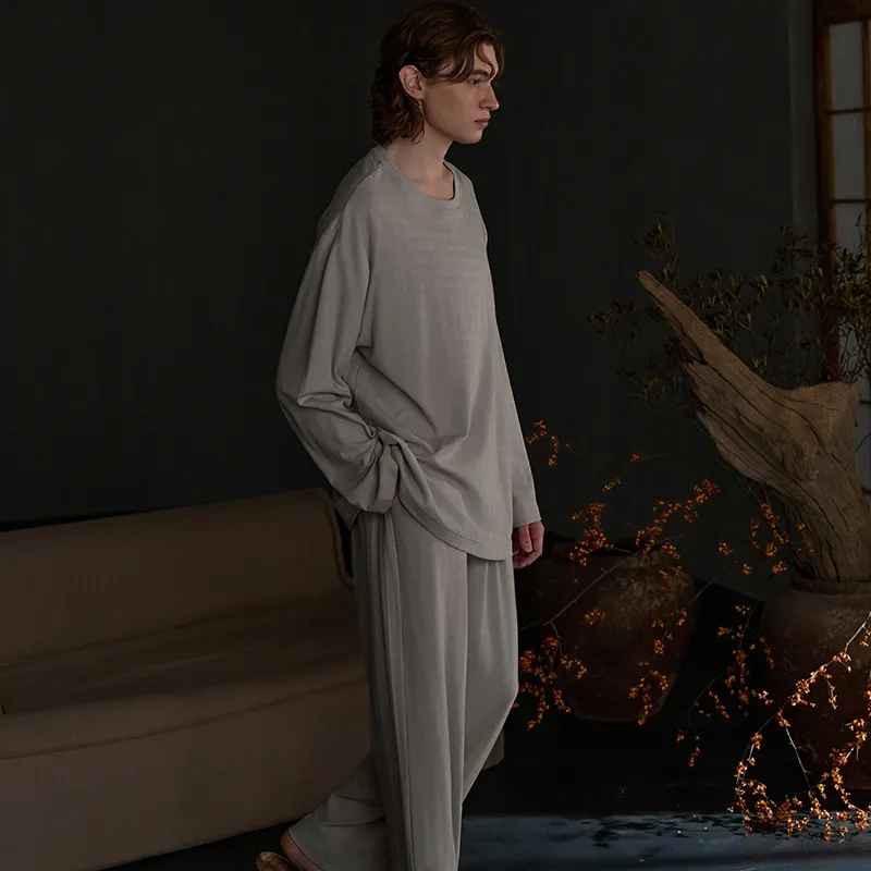 Same Language Pajama Set Men's Moon Mist Gray-5