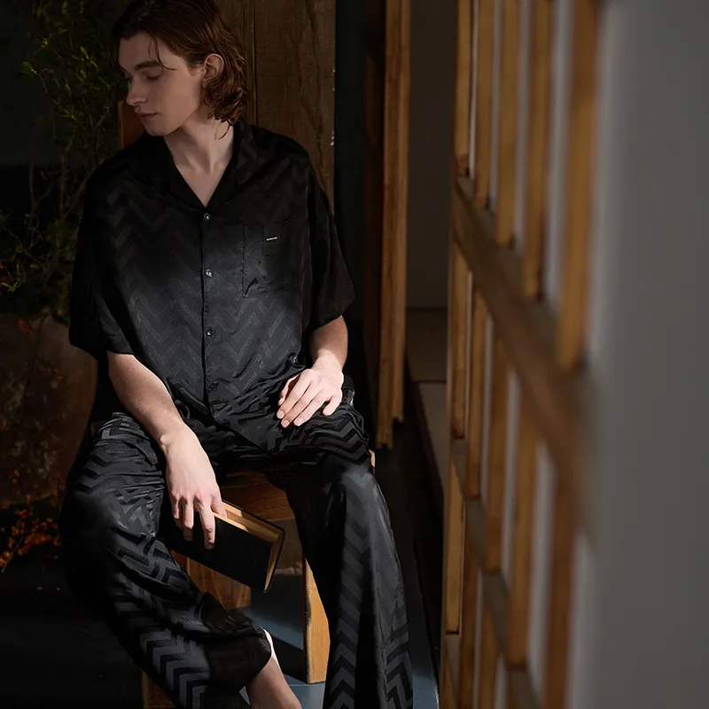 Same Language Pajama Set Men's Deep Black-3