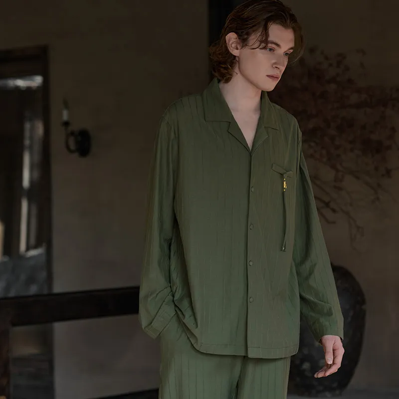 Same Language Pajama Gift Boxes Men's Pine Green-5