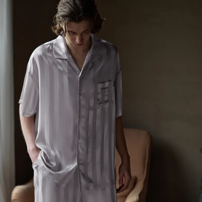 Same Language Men Pajama Sets-5