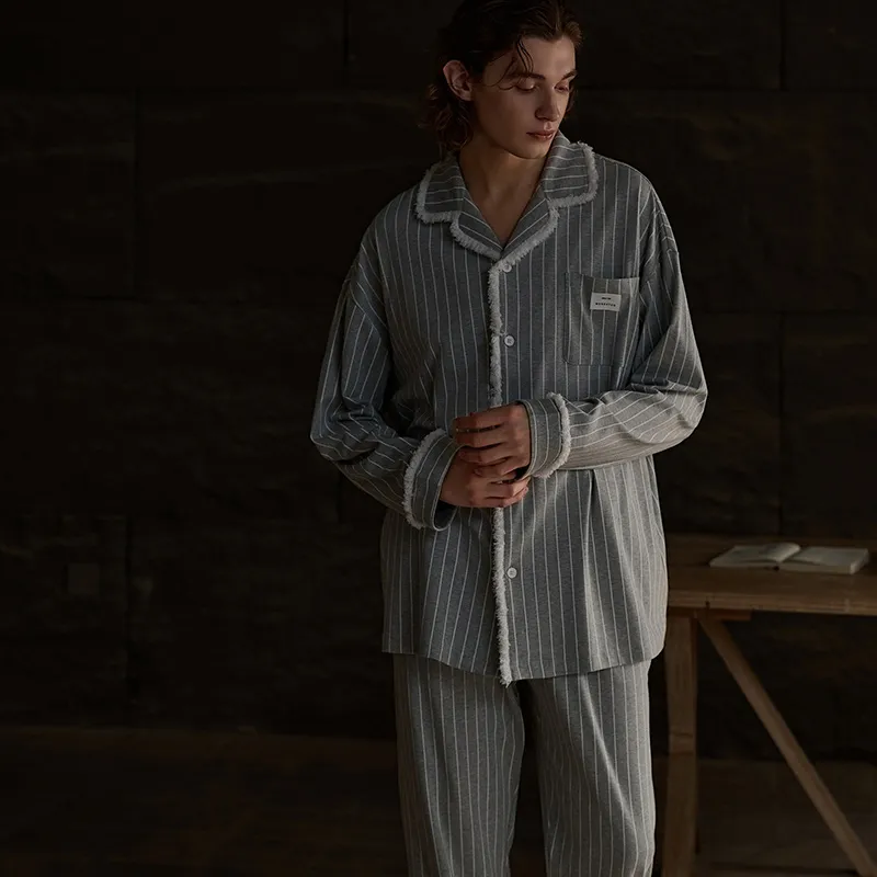 Same Language Pajama Set Men's Off White Gray-2