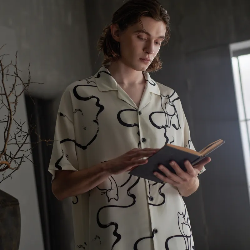 Same Language Men Pajama Sets-4