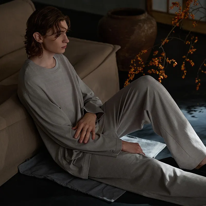 Same Language Pajama Set Men's Moon Mist Gray-4