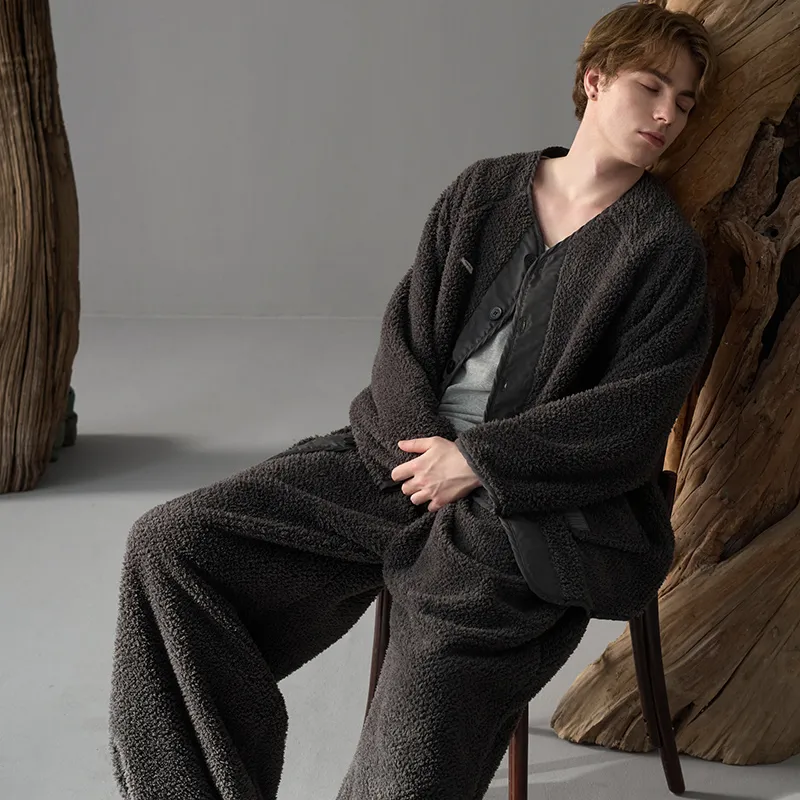 Same Language Pajama Set Men's Wandering Black-3