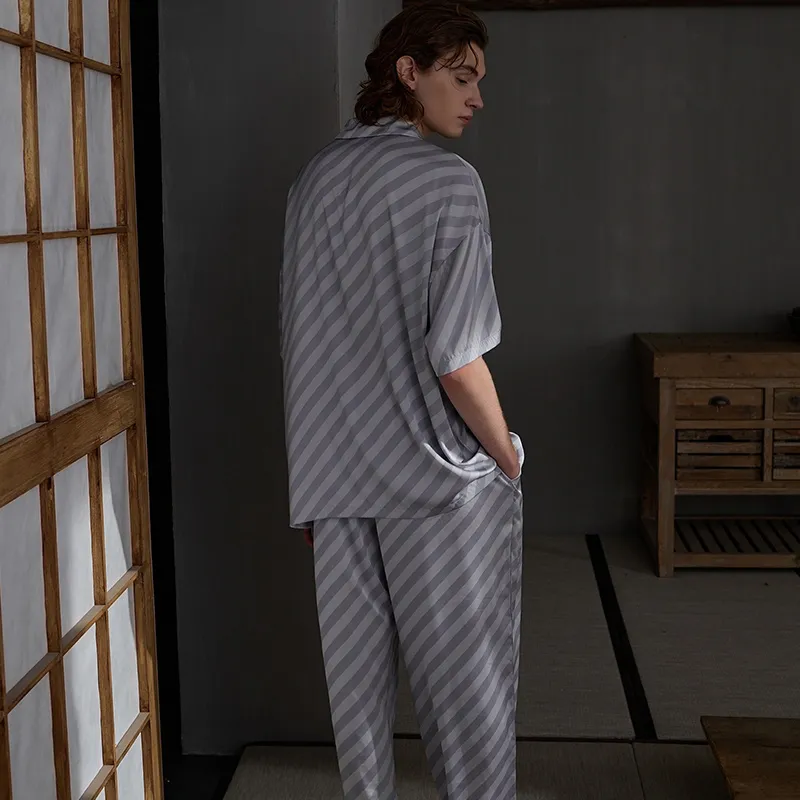 Same Language Pajama Set Men's Ice Blue · Light Blue-4
