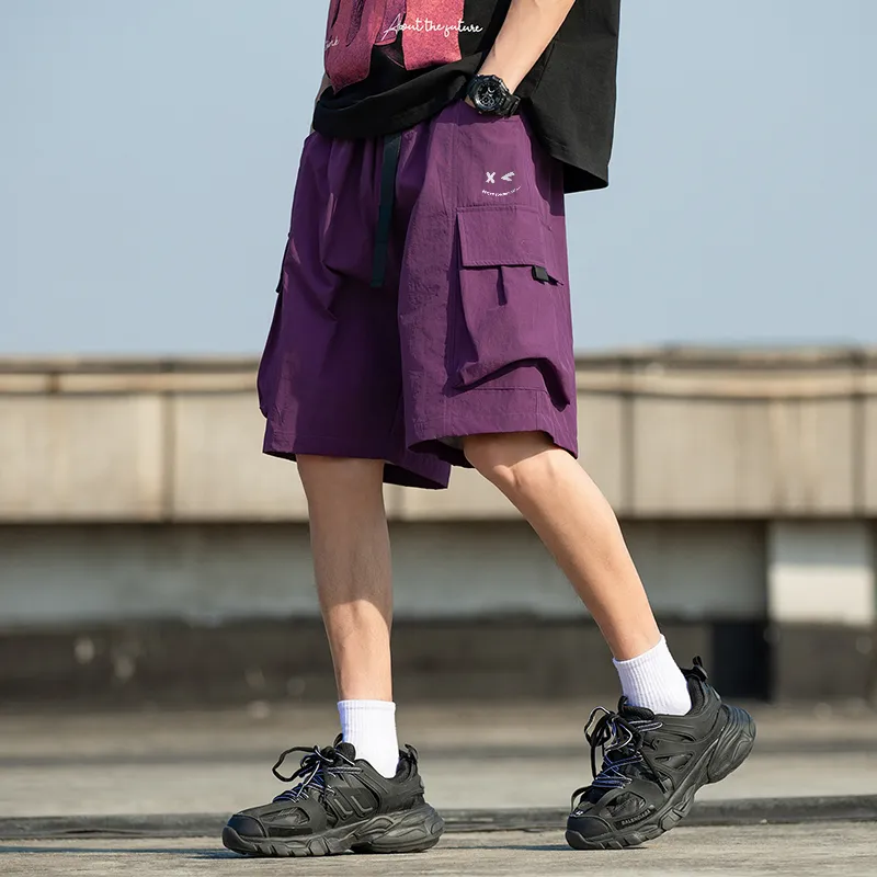 Warrior Huichao Riding The Wind Collection Cargo Shorts Unisex Black-9