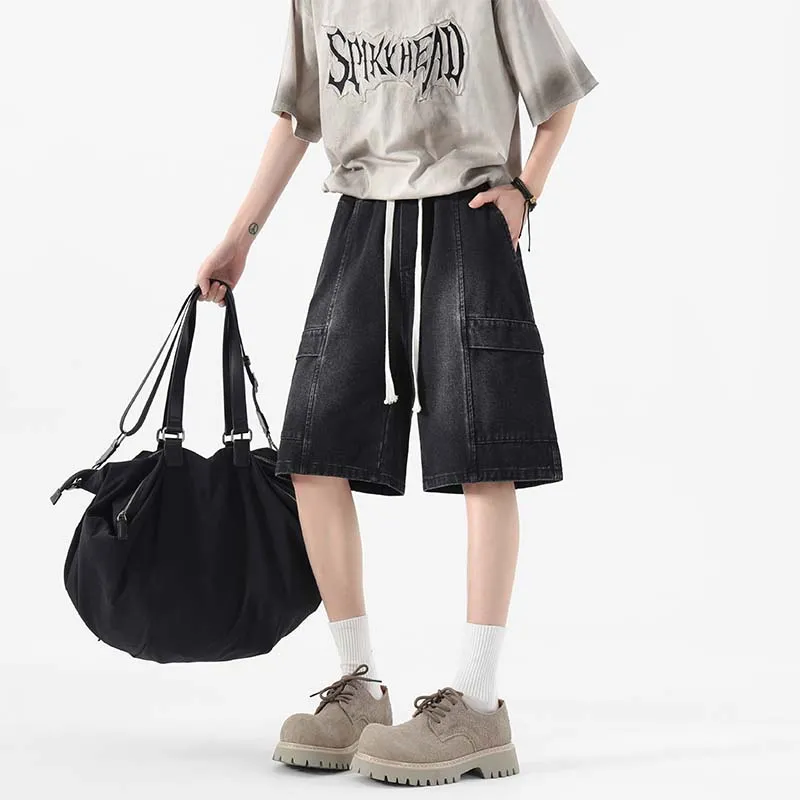 Warrior Huichao Riding The Wind Collection Denim Shorts Unisex-5