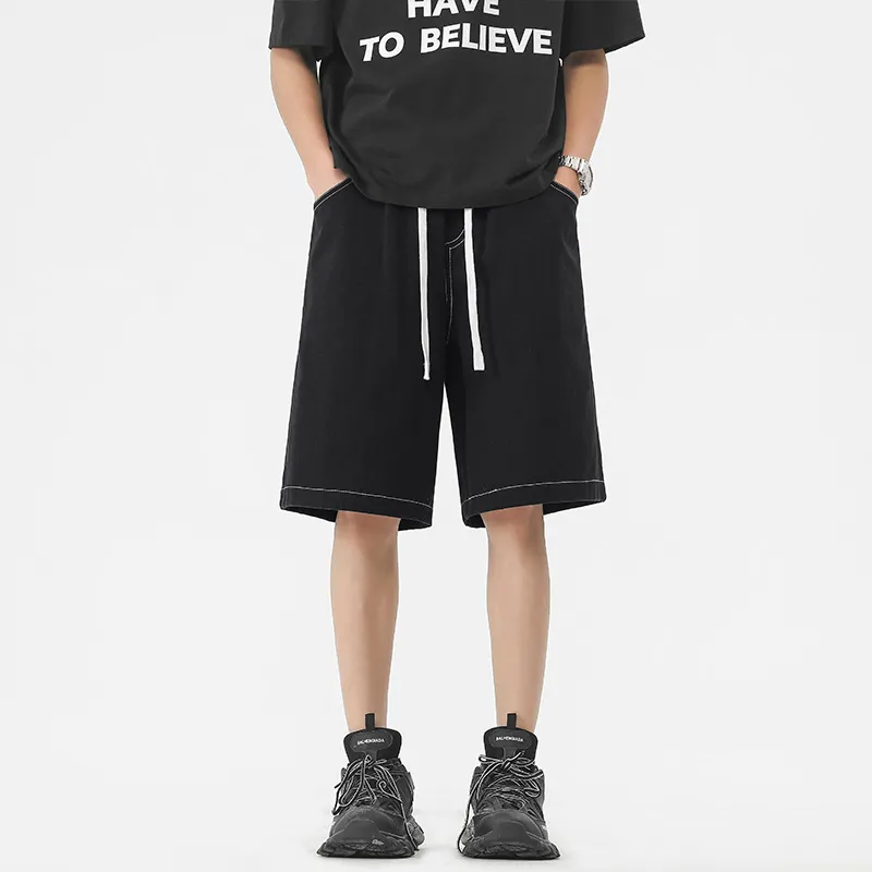 Warrior Denim Shorts Unisex Black-3