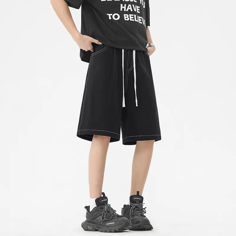 Warrior Denim Shorts Unisex Black-4