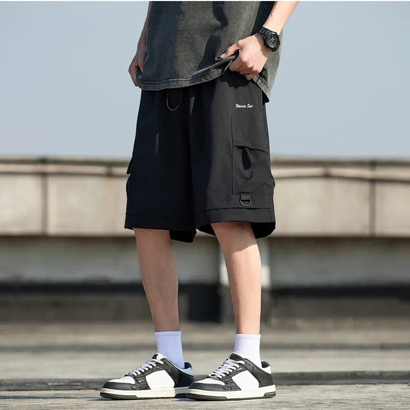 Warrior Huichao Riding The Wind Collection Cargo Shorts Unisex Light Red-9