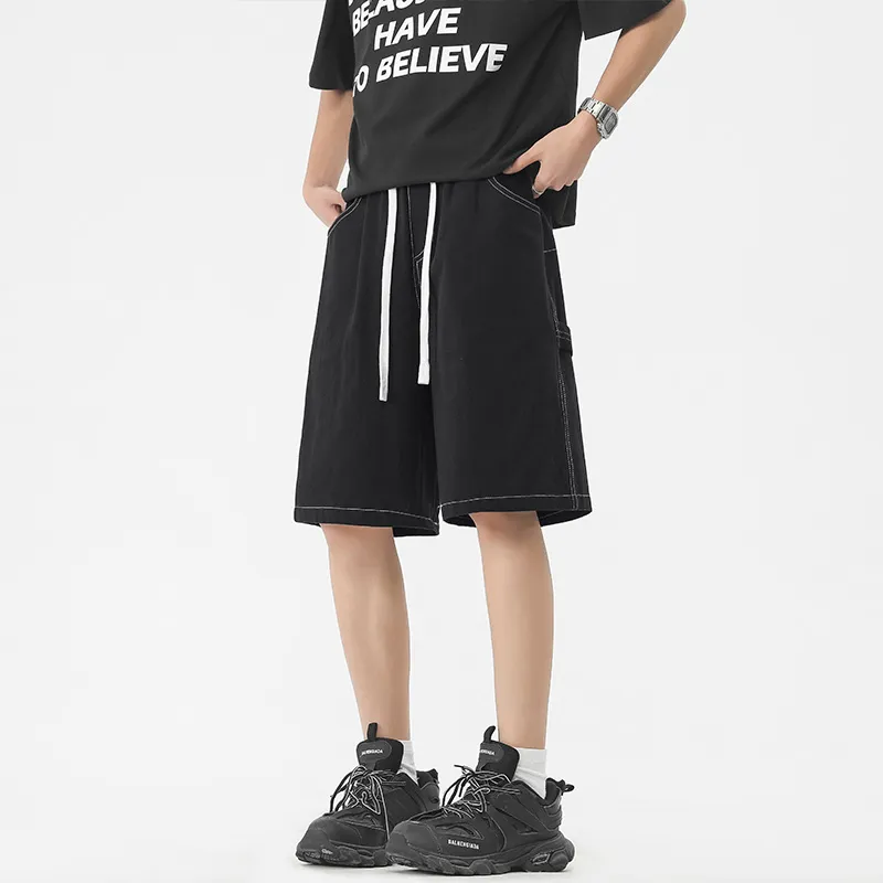 Warrior Denim Shorts Unisex Black-5