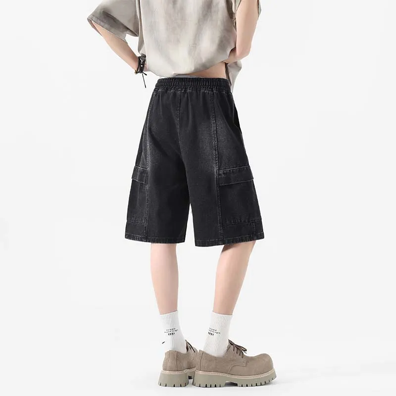 Warrior Huichao Riding The Wind Collection Denim Shorts Unisex-4