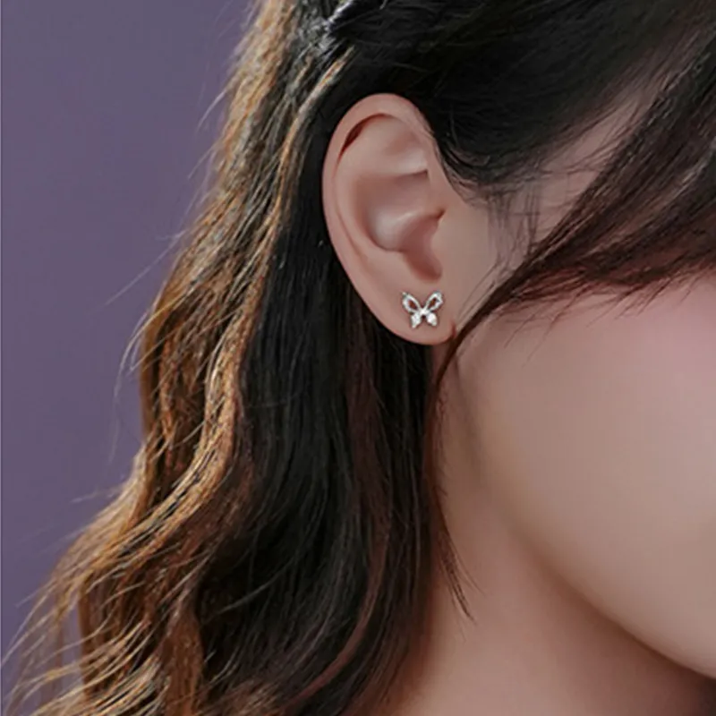 Zbird Sterling Silver Stud Earrings Women's-2