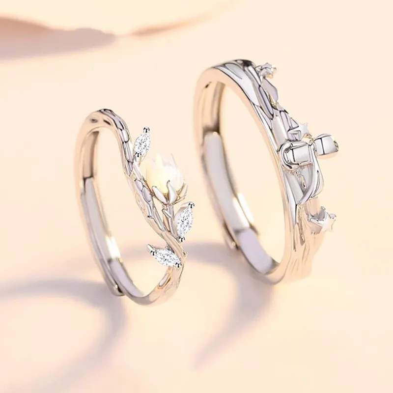 Zbird 999 Fine Silver Couple Rings Unisex-4