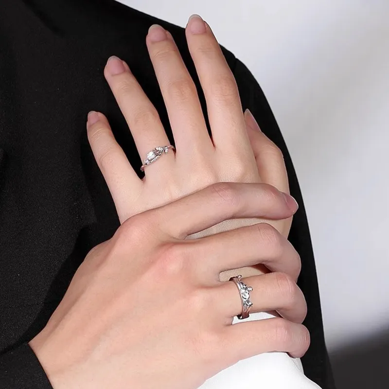Zbird 999 Fine Silver Couple Rings Unisex-1