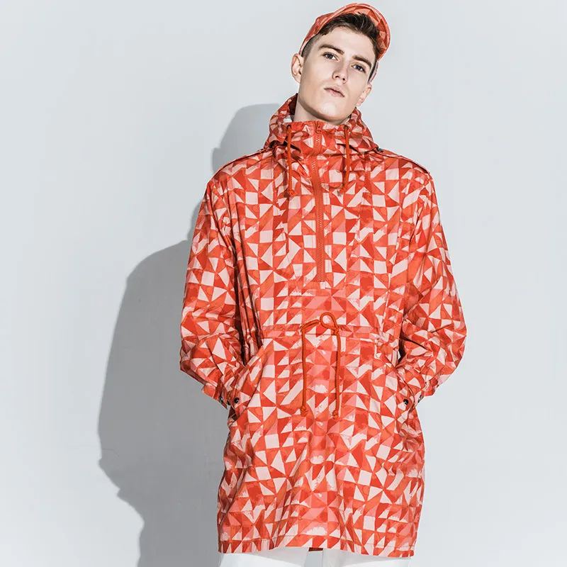 AKCLUB Jackets Men Orange Print-2