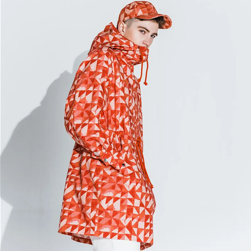 AKCLUB Jackets Men Orange Print-5