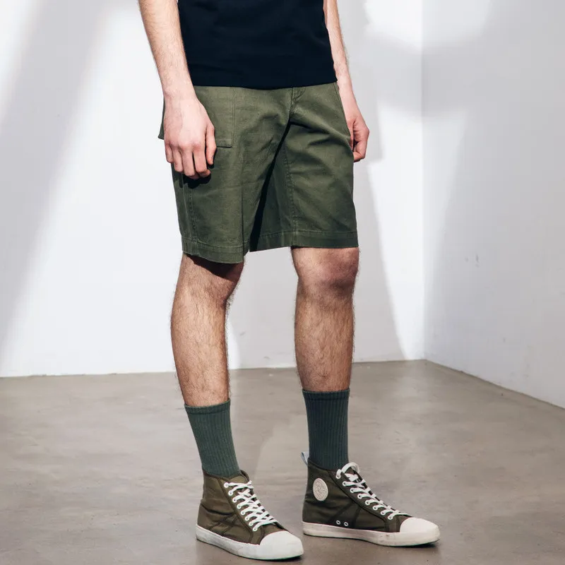 AKCLUB Casual Shorts Men Army Green-3
