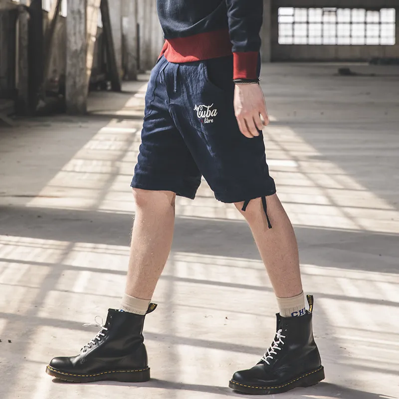 AKCLUB Free Cuba Series Cargo Shorts Men's Navy Blue-3