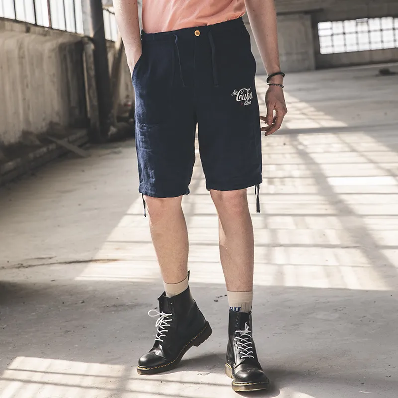 AKCLUB Free Cuba Series Cargo Shorts Men's Navy Blue-1
