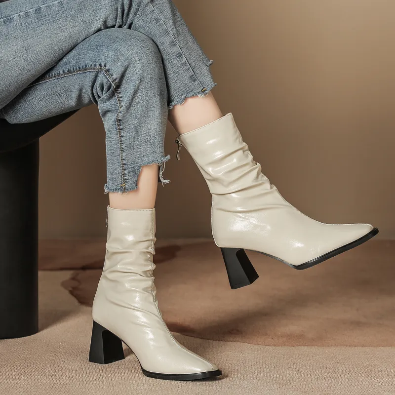 Bamiti As If Treading On Level Ground Ankle Boots 7CM Women's-13