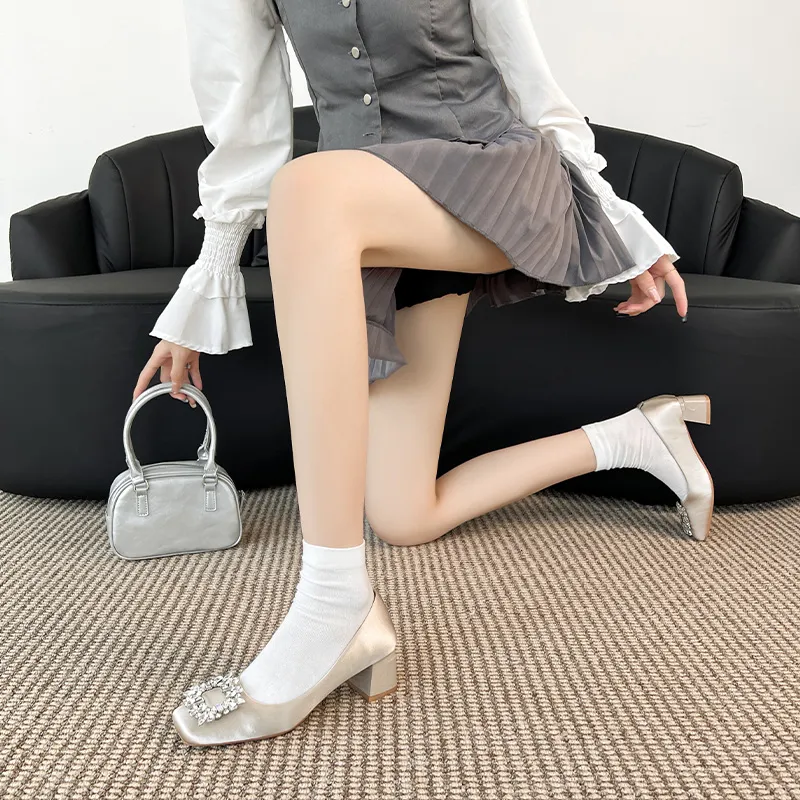 Bamiti Chunky Heel High Heels 5cm Women's-4