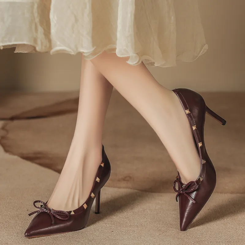 Bamiti As If Treading On Level Ground Slim Heel High Heels 8CM Women's-7