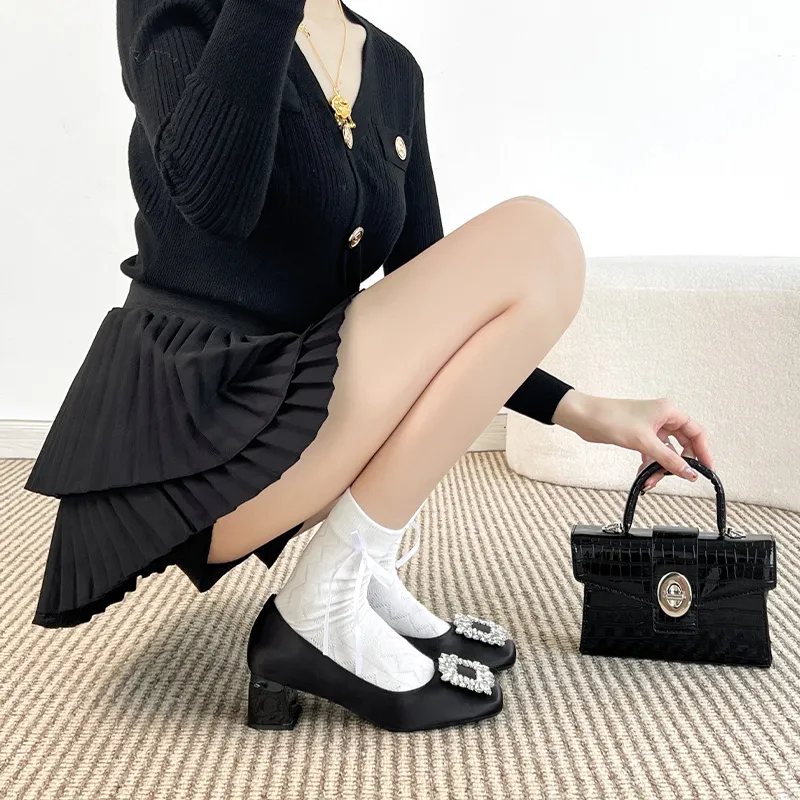 Bamiti Chunky Heel High Heels 5cm Women's-6