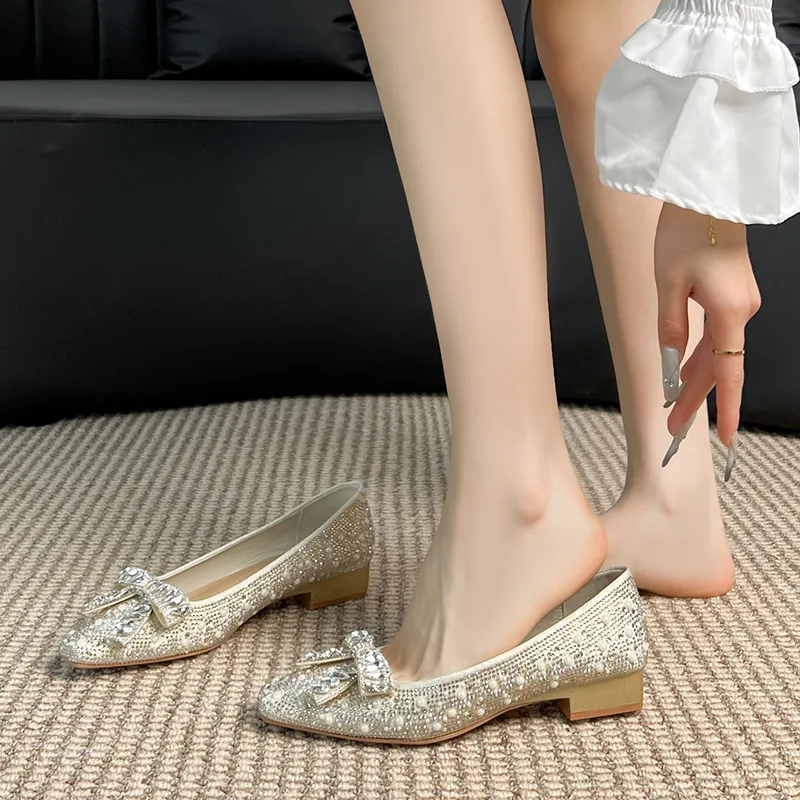 Bamiti Chunky Heel High Heels 3cm Women's Silver/Gold-9