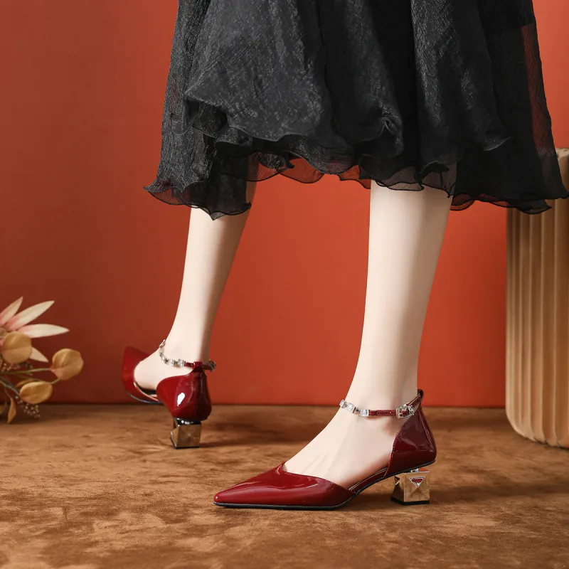 Bamiti Chunky Heel High Heels 5cm Women's-12