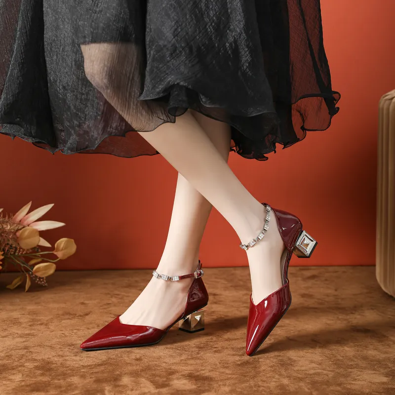 Bamiti Chunky Heel High Heels 5cm Women's-11