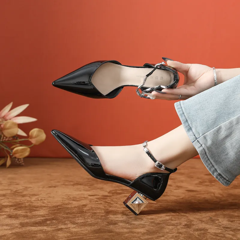Bamiti Chunky Heel High Heels 5cm Women's-2